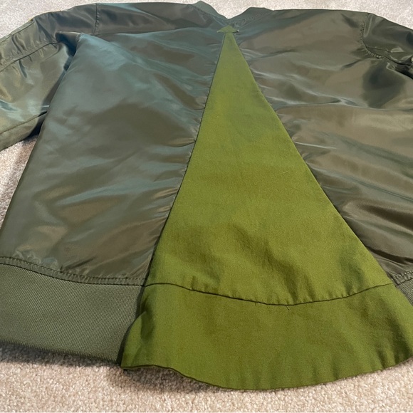 NASA Asstseries Military Bomber Jacket Men L Army Green Pockets Full Zip Lined - Picture 5 of 6
